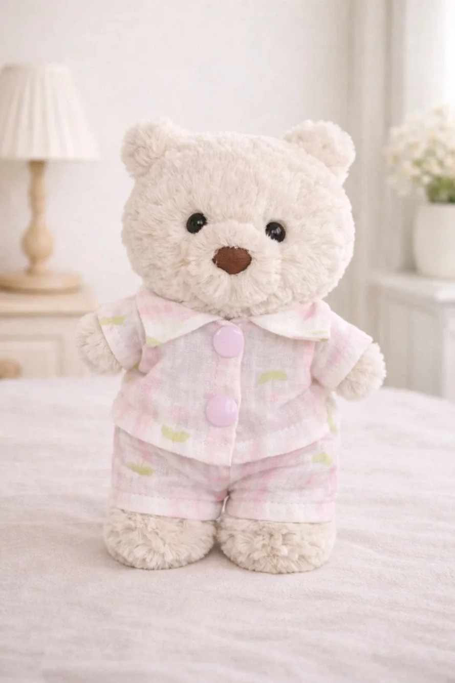 Bartholomew Bear Junior clothes outfits - Pink stripe sleepwear